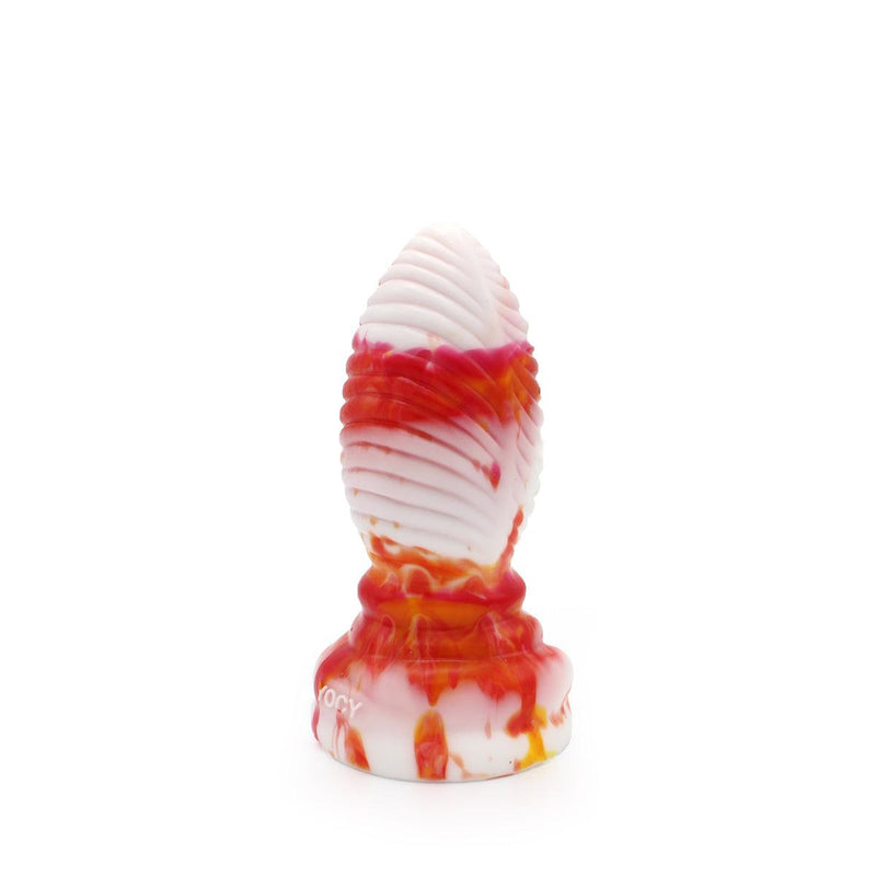 Kiotos Monstar - Buttplug Beast 6 - 16.5 x 6.5 cm - Tie Dye Oranje/Wit/Rood-Erotiekvoordeel.nl