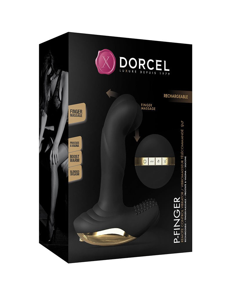 Dorcel - P-Finger - Verwarmende Prostaat Vibrator - Met Afstandsbediening - Zwart-Erotiekvoordeel.nl