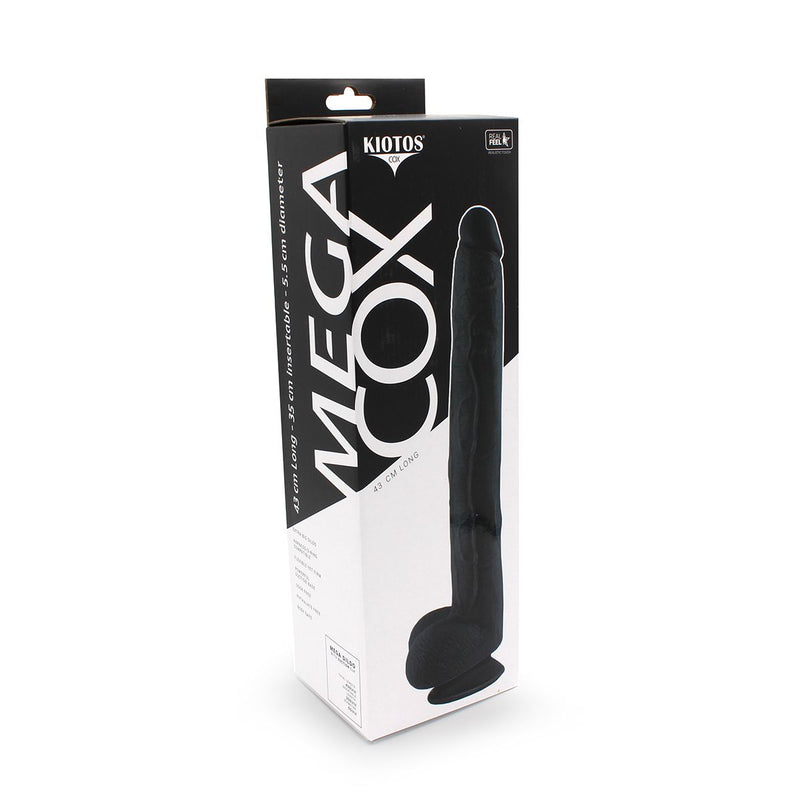 Kiotos Cox - Mega Dildo XXL 43 x 5.5 cm - Zwart-Erotiekvoordeel.nl