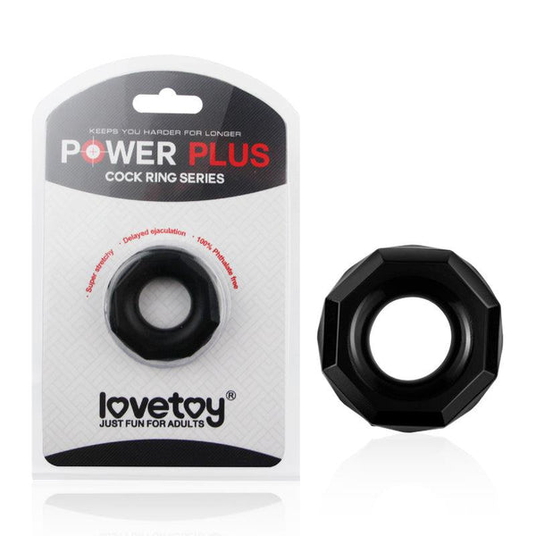 Lovetoy - PowerPlus Flexibele Cockring Gehoekt - Zwart-Erotiekvoordeel.nl