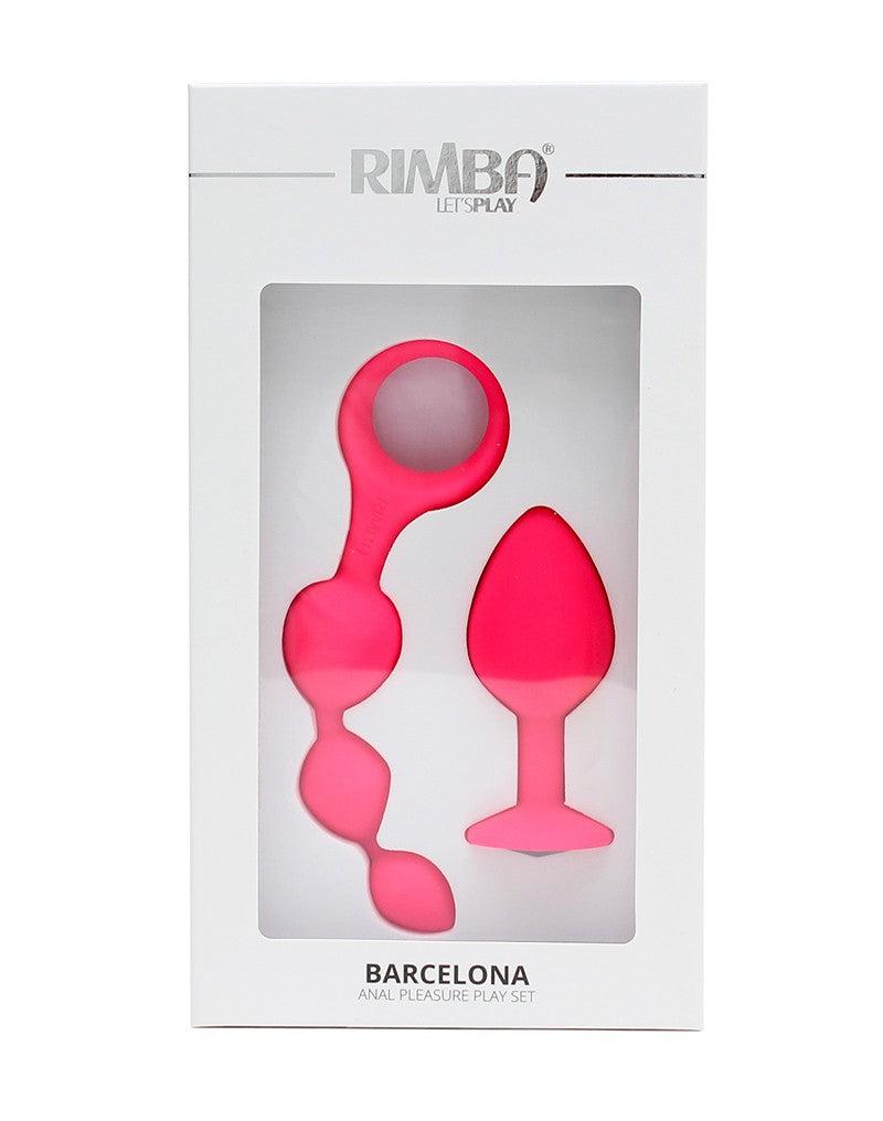 Rimba - Barcelona - Anaal Set Met Buttplug En Anaal kralen - Roze-Erotiekvoordeel.nl