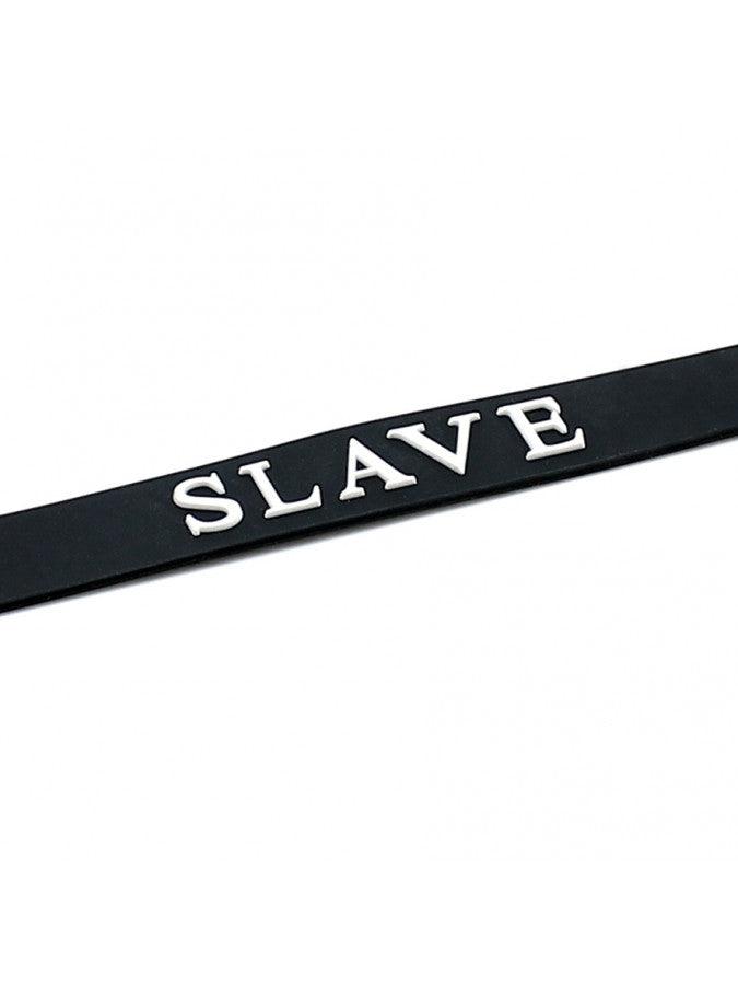 Rimba Bondage Play - Halsband - Halsbandje Met Tekst SLAVE - Siliconen - Collar