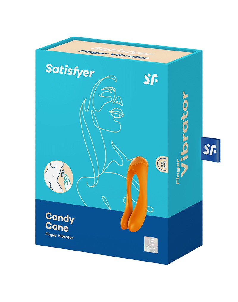 Satisfyer - Candy Cane Vinger Vibrator - Oranje-Erotiekvoordeel.nl