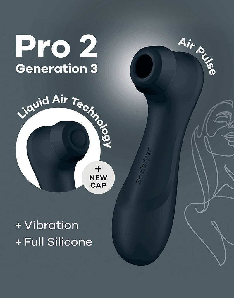 Satisfyer - Pro 2 Generation 3 - Luchtdruk Vibrator - Zwart-Erotiekvoordeel.nl