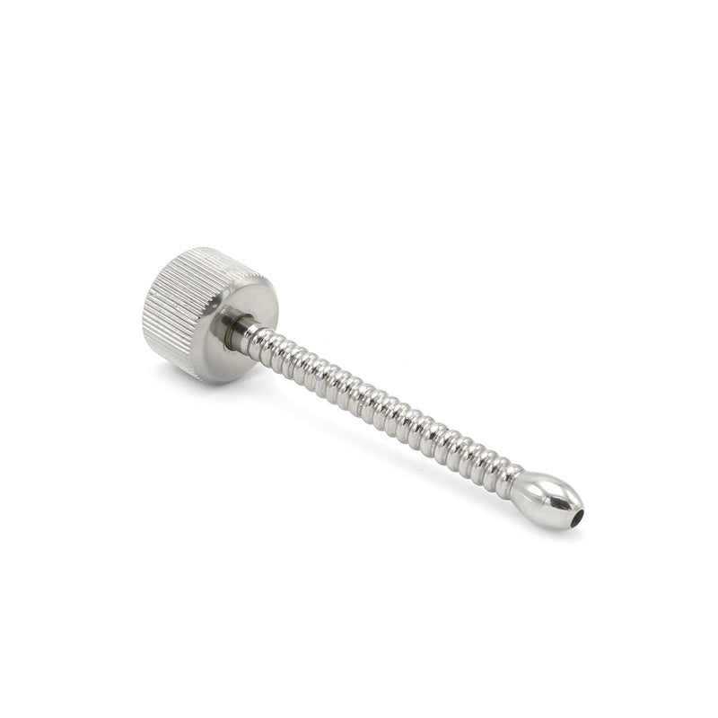 Kiotos Steel Hollow Penis plug with screw cap - diameter 8 mm
